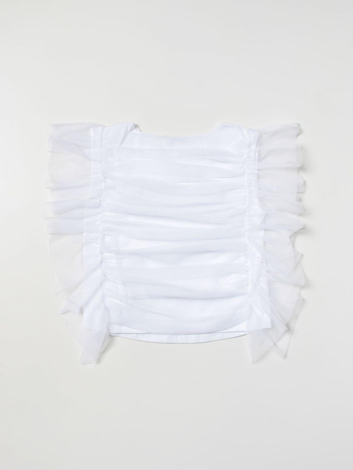 T-SHIRT IN JERSEY E TULLE C/DETTAGLIO ALETTA 