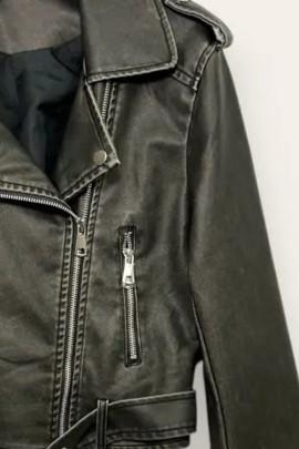 Giacca a chiodo in ecopelle YY-10723/Nero LOVEme