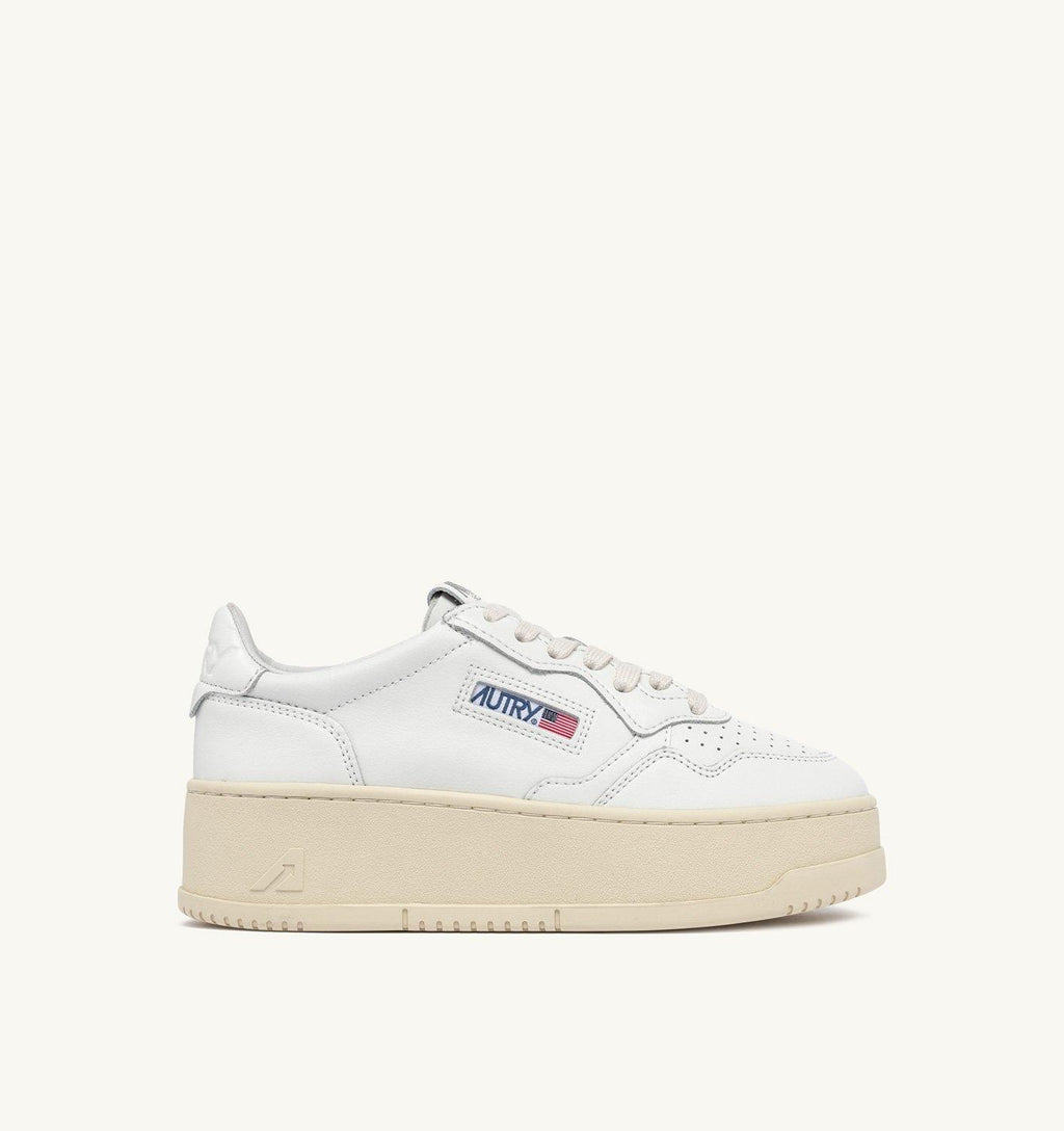 PLATFORM LOW WOM-LEAT/LEAT PTLW-LL15/WHT/WHT AUTRY