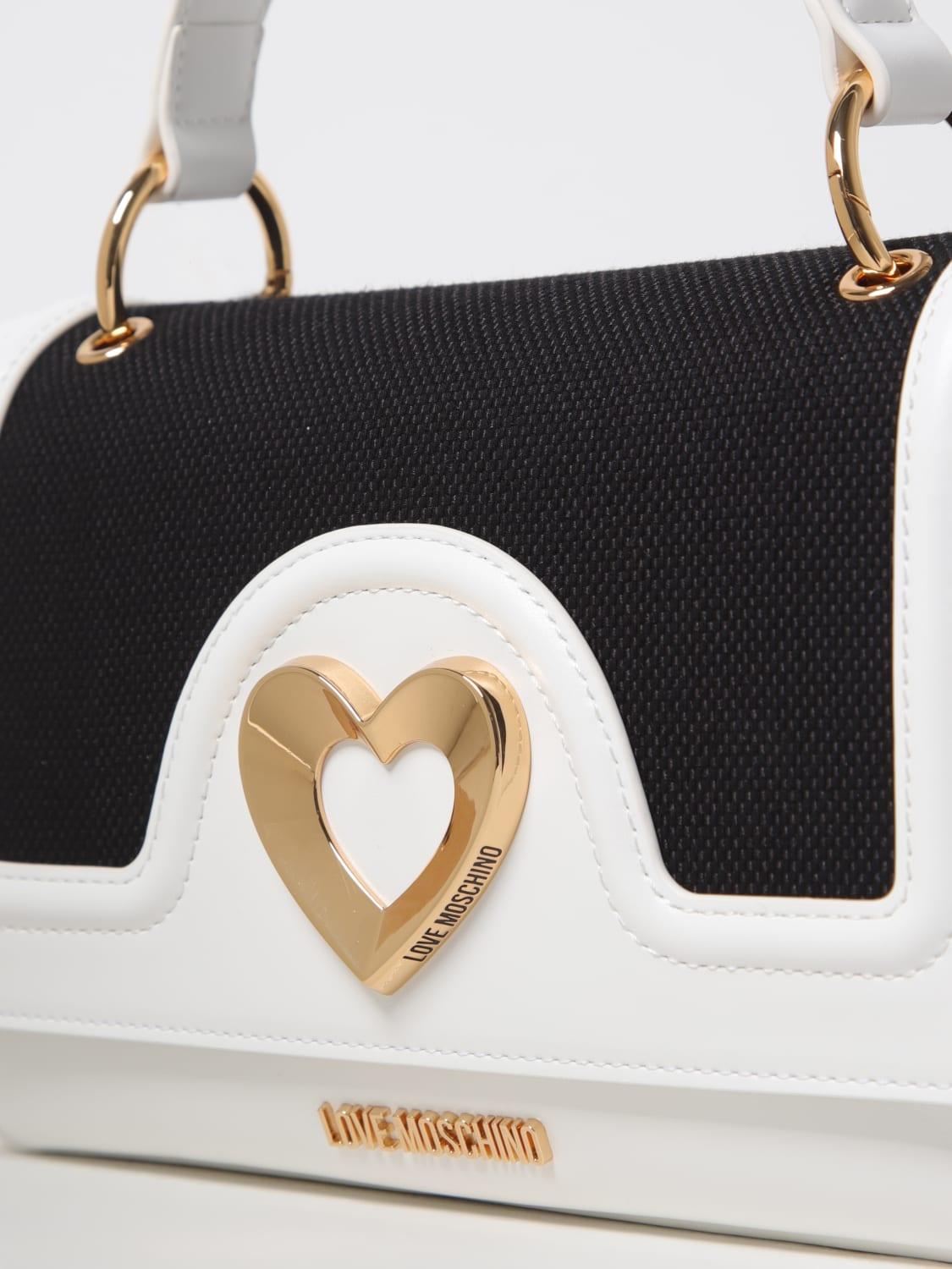 BORSA CANVAS NERO+PU BIANCO 