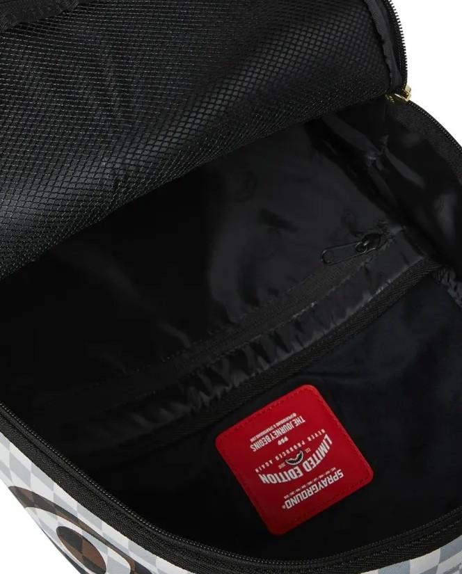 CREAM BROWN TEAR CHECK BACKPACK 910B8290NSZ/CREAM SPRAYGROUND