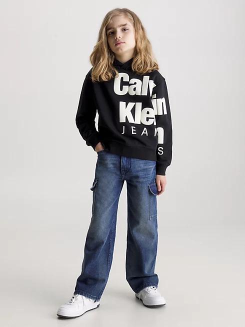 BLOWN-UP LOGO FLEECE HOODIE IB0IB01860/BEH CALVIN KLEIN JEANS