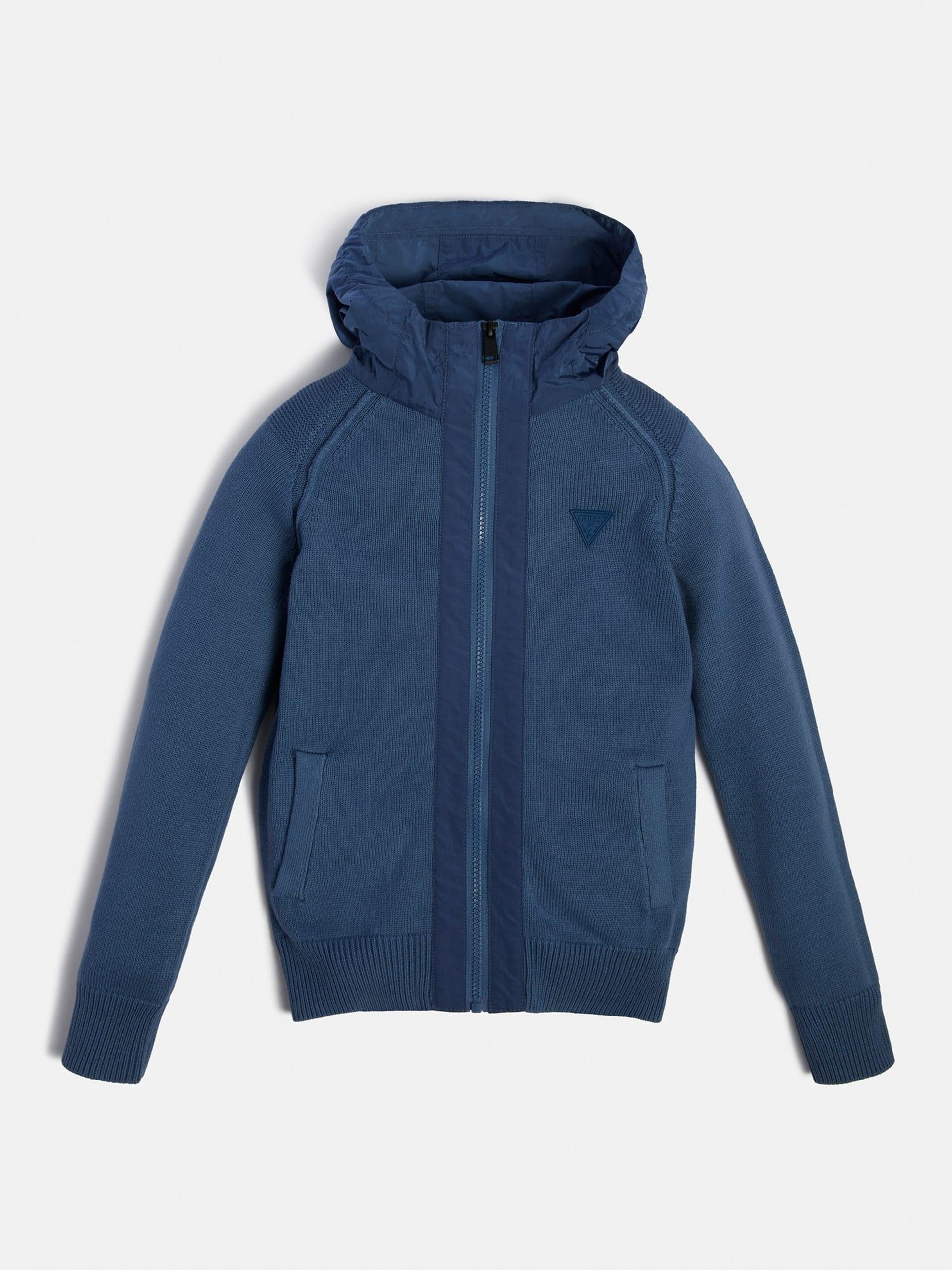 HOODED LS CARDIGAN W/ZIP_MINI L2YR00Z30W0/F75X GUESS