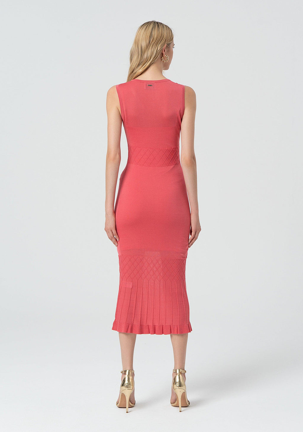 KNITTED DRESS CORAL 