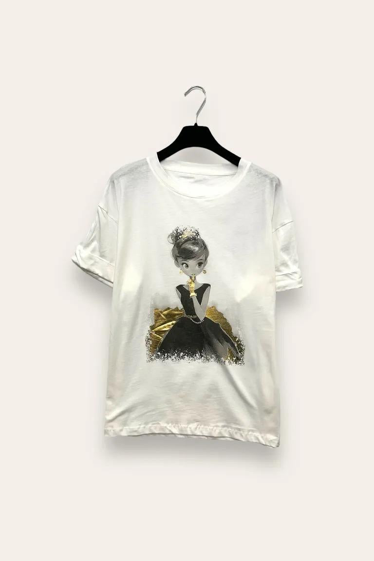 T-shirt con una principessa VB-10772/Bianco LOVEme