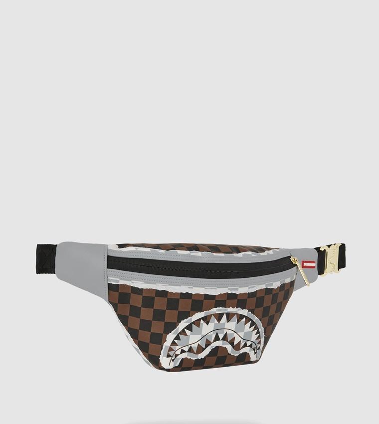 CREAM BROWN TEAR CHECK SAVVY CROSSBODY 910B8296NSZ/BROWN SPRAYGROUND