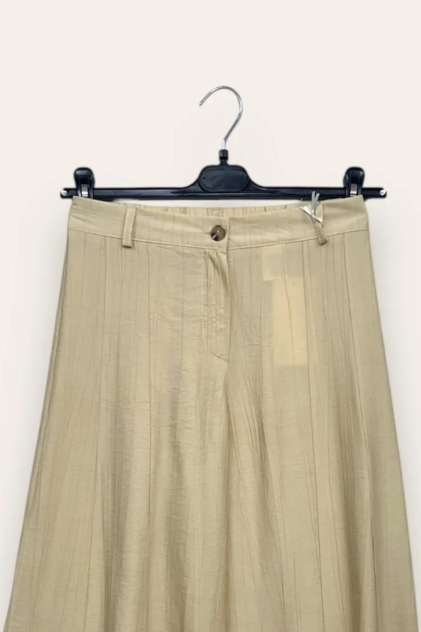 Pantalone a palazzo in viscosa goffrata 