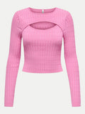 ONLMEDDI LS CABLE CROP O-NECK CC KNT 
