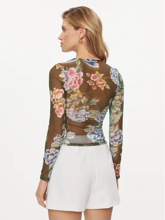 LS SHIRRED REYLA MESH TOP 