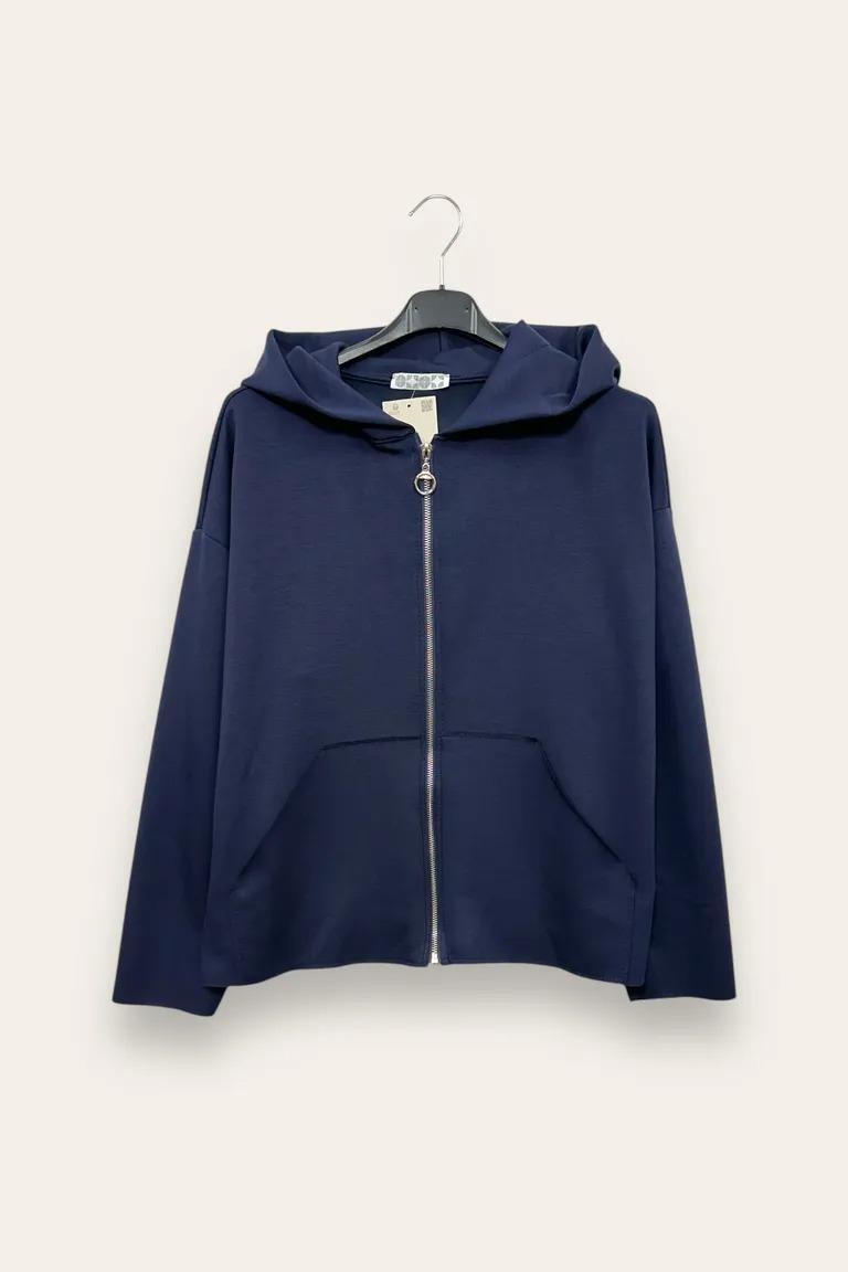 Felpa con zip e cappuccio CL-10678-CL-2119/Blu LOVEme