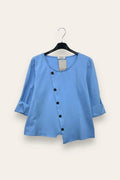 LOVEme Blusa punto milano con bottoni decorativi trasversali