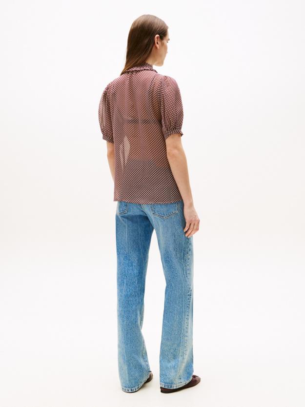 RUFFLE TIE PRINT S/S 