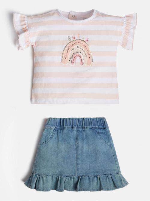 SET SS T-SHIRT+DENIM SKIRT 