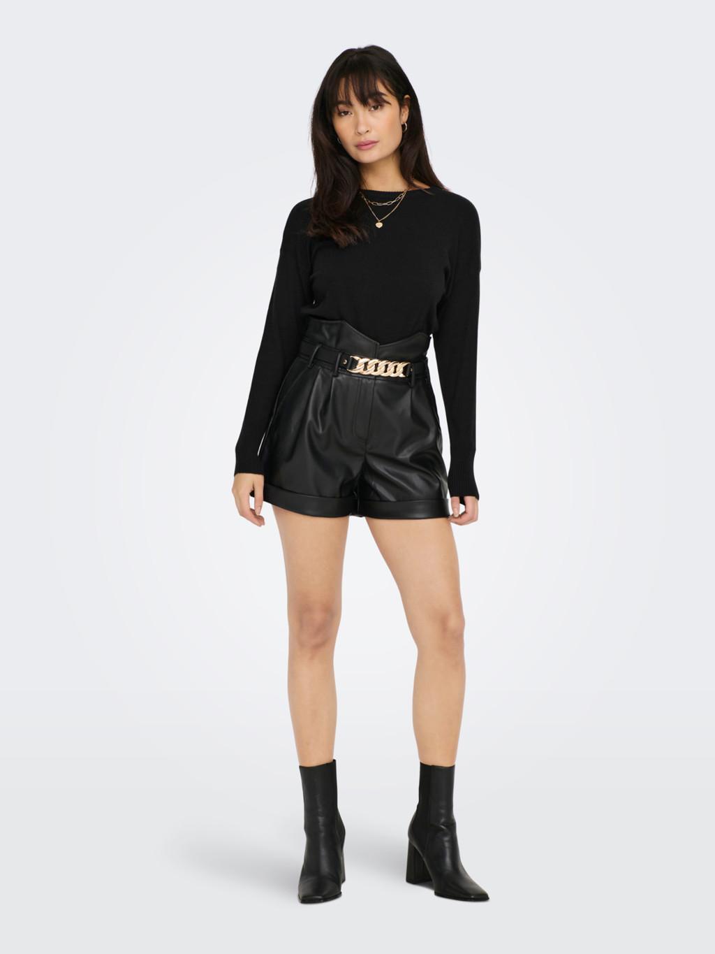 ONLIBI LS CROP O-NECK CC KNT 