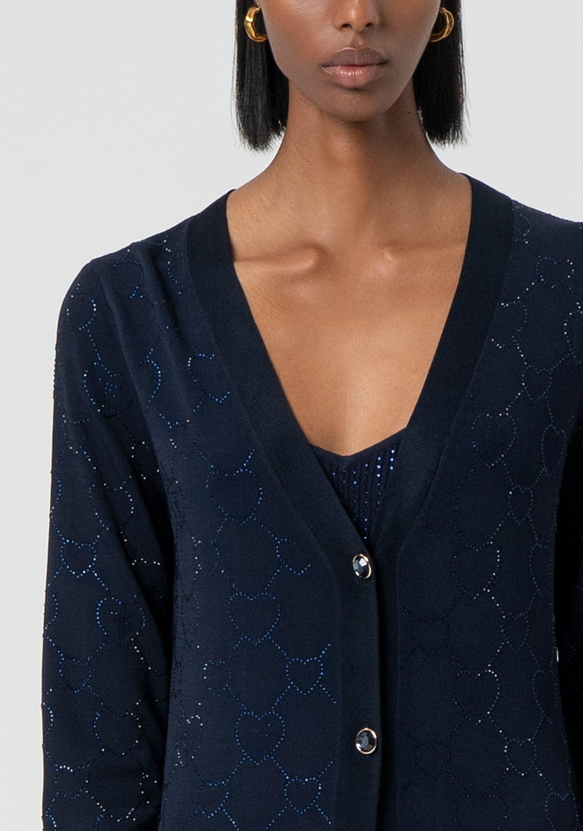EMBELLISHED V-NECKLINE CARDIGAN DAR 