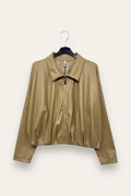 Soft faux leather jacket with zip