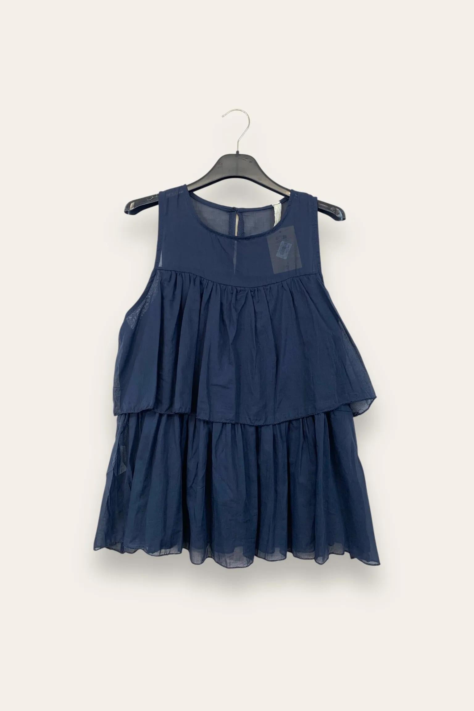 Canotta a balze con bottone dietro 