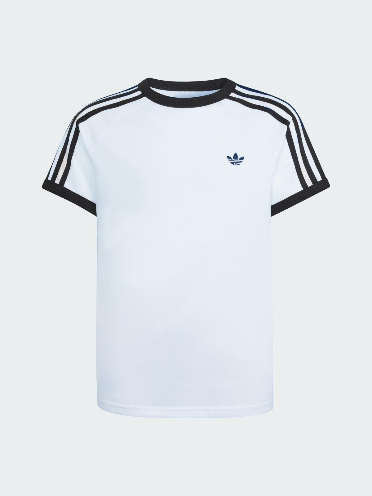 3 STRIPE TEE        WHITE/BLACK 