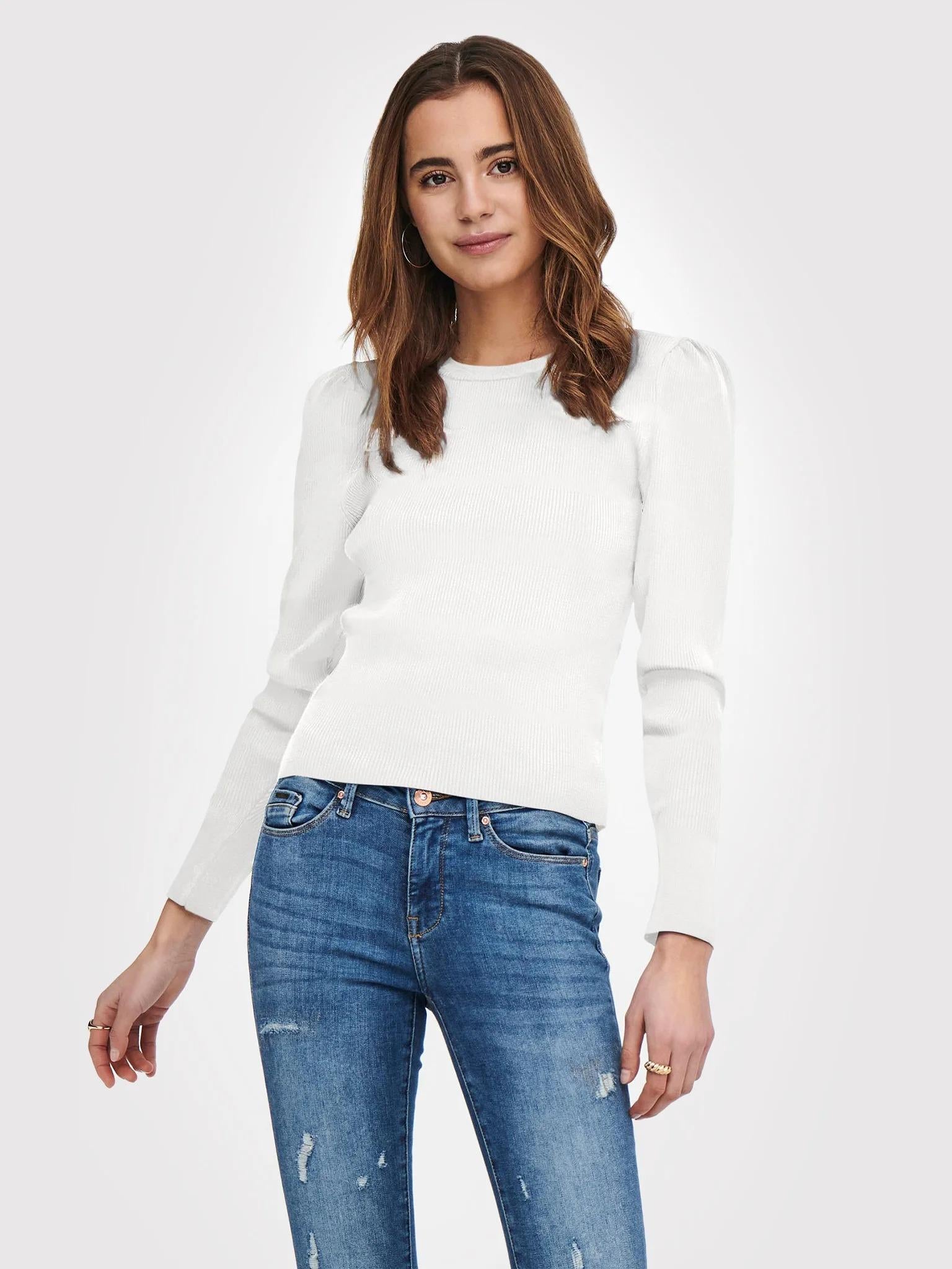 ONLSALLY L/S PUFF PULLOVER KNT NOOS 