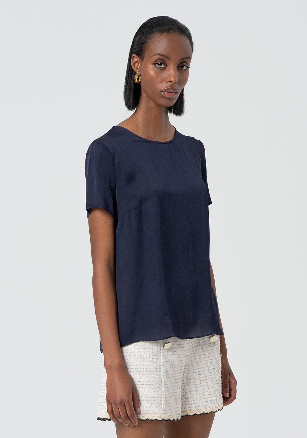 CLASSIC HALF SLEEVES BLOUSE SAND FR25ST1032W77401/117 FRACOMINA