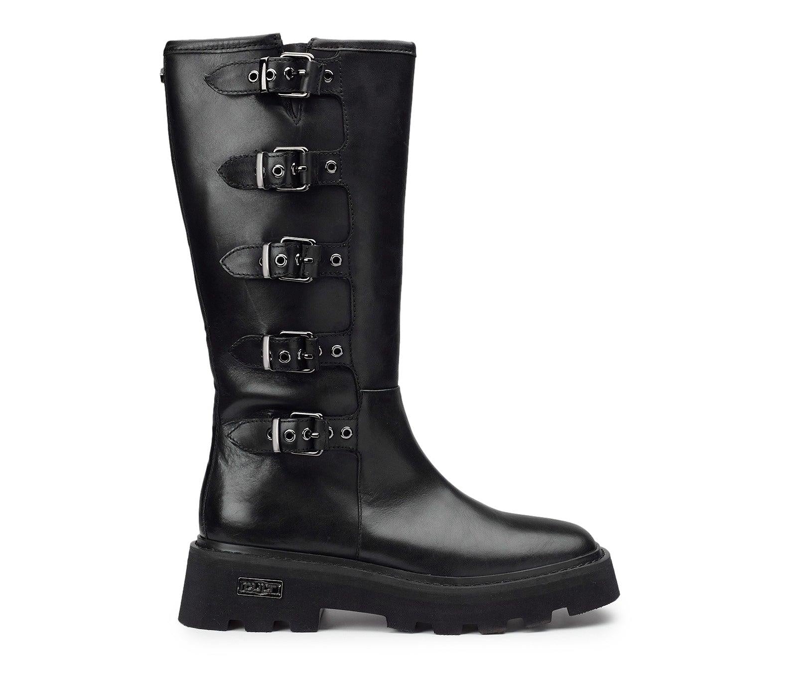SKIN 3984 BOOT W LEATHER BLACK 