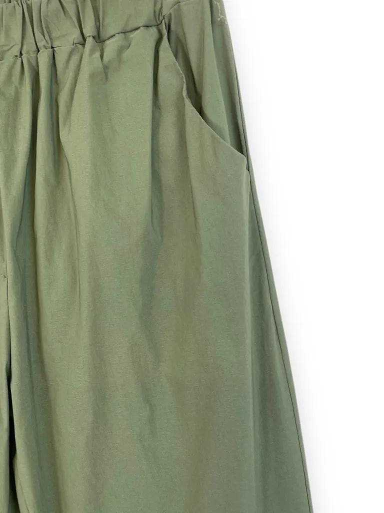 Pantalone a sigaretta con elastico in vita in bengalina 