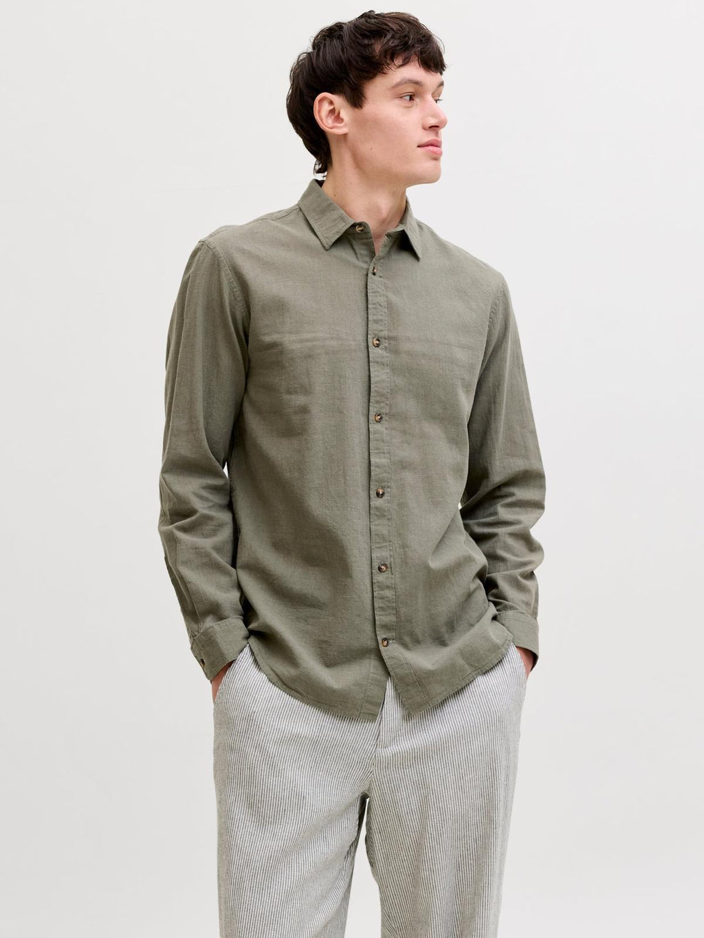 JJESUMMER LINEN BLEND SHIRT L/S SN 