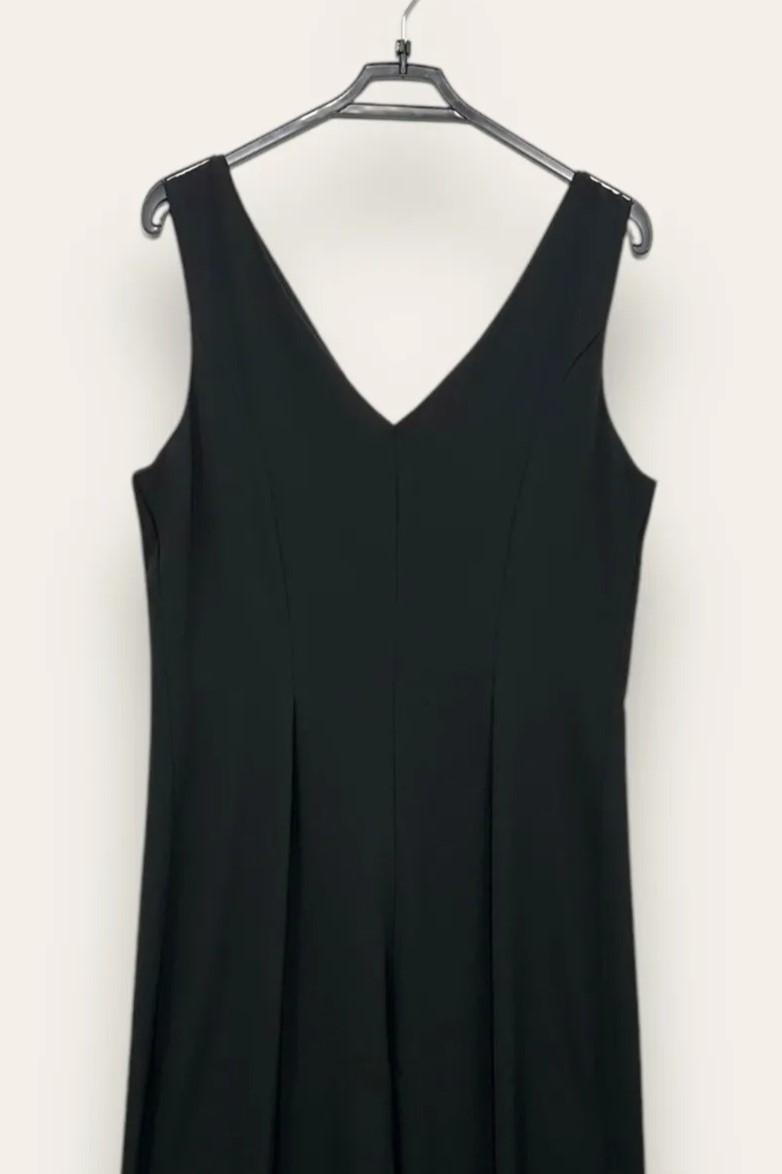 Tuta in tessuto fluido, zip sulla schiena AN-12080/Nero LOVEme