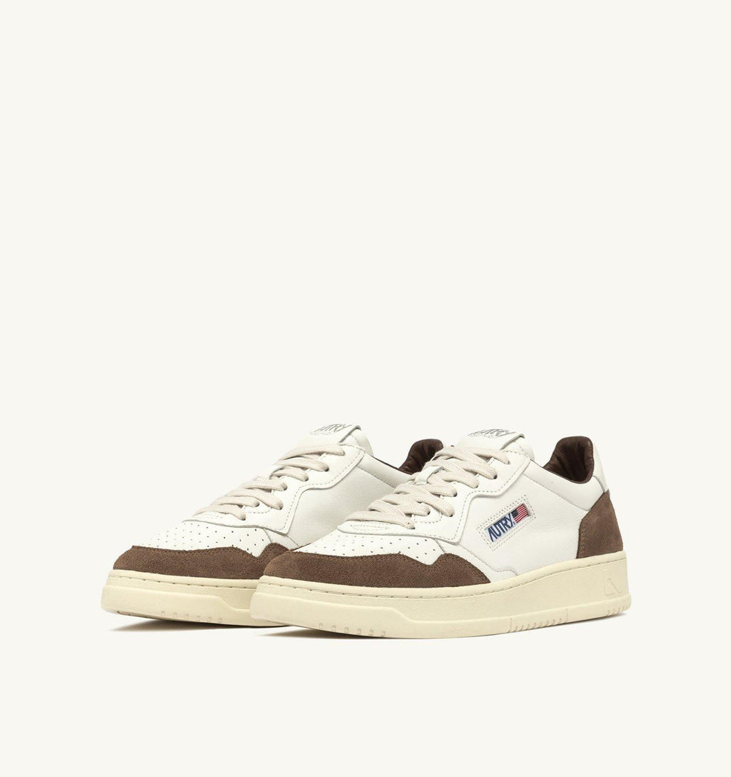 Sneakers Medalist basse in pelle bianca con inserti in suede 