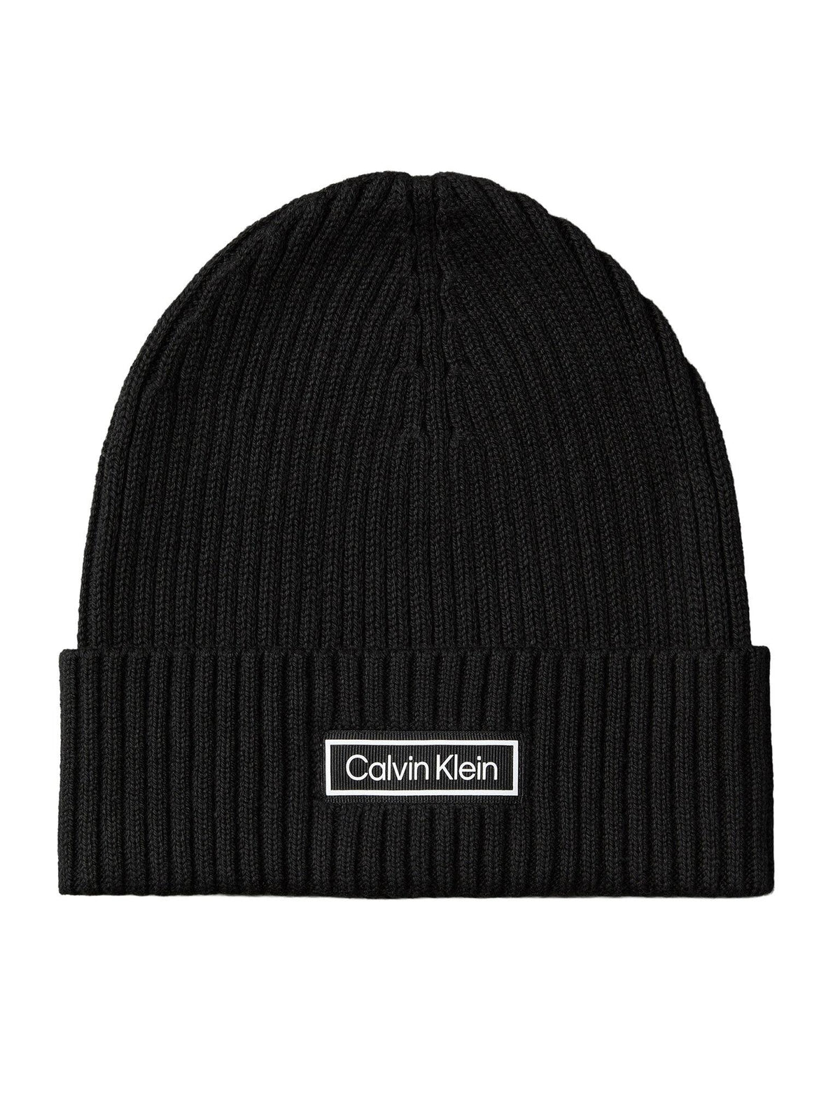 PATCH CHUNKY RIB COTTON BEANIE 