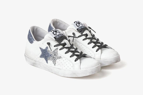 SNEAKERS PRIME STAR BIANCO/ARGENTO/BLU 