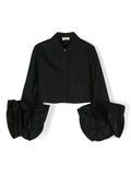 CAMICIA CON MANICHE A VOLANT NERO 