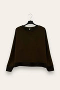 Scuba sweatshirt with satin trim