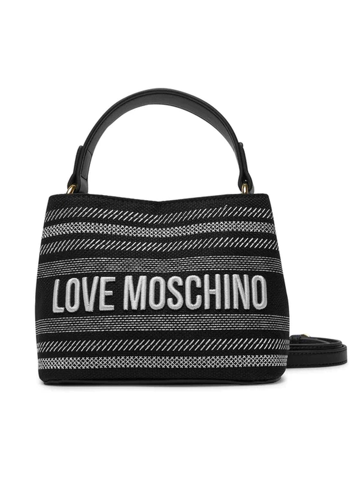 BORSA CANVAS NERO+PU NERO 