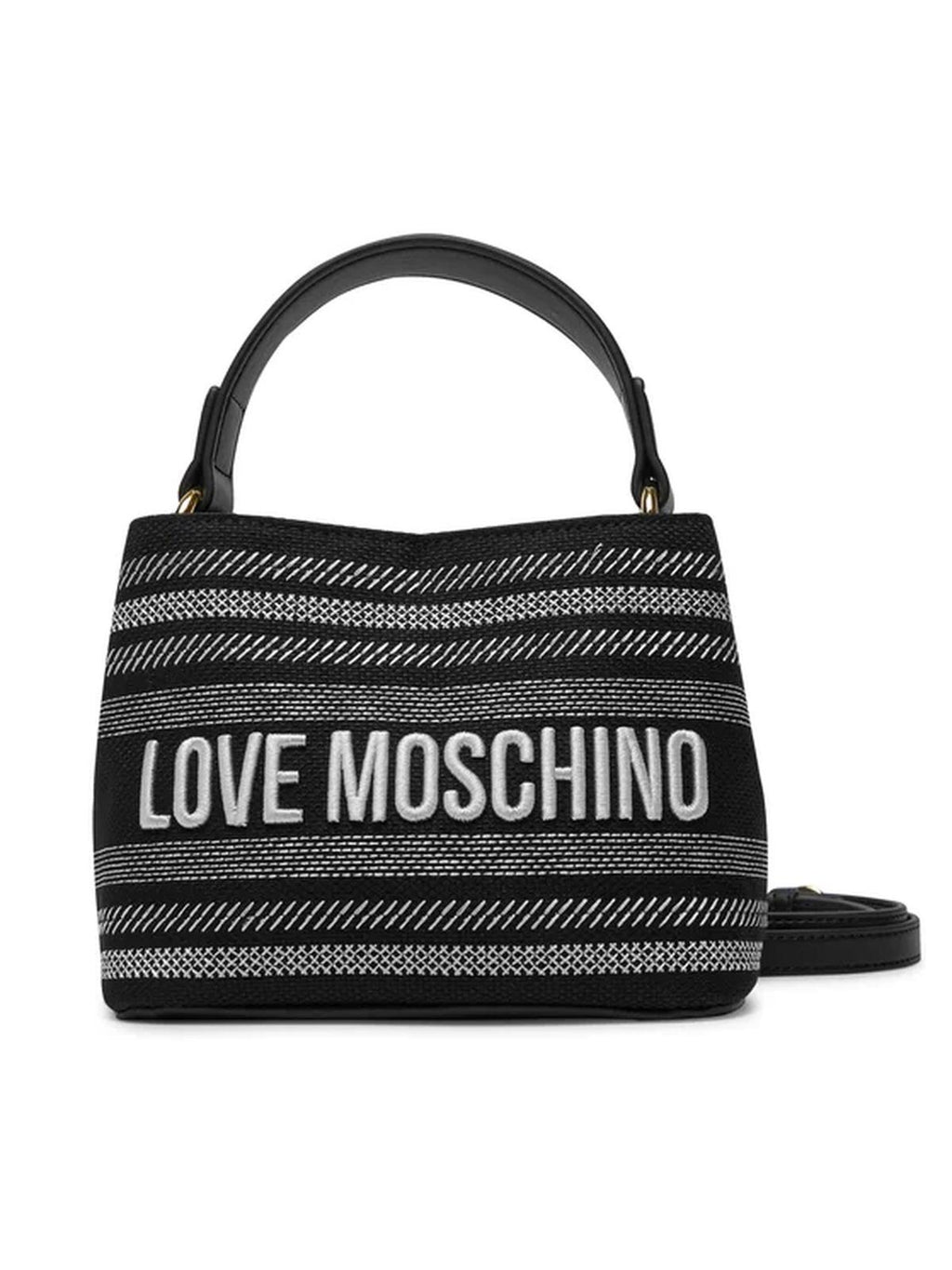 BORSA CANVAS NERO+PU NERO 