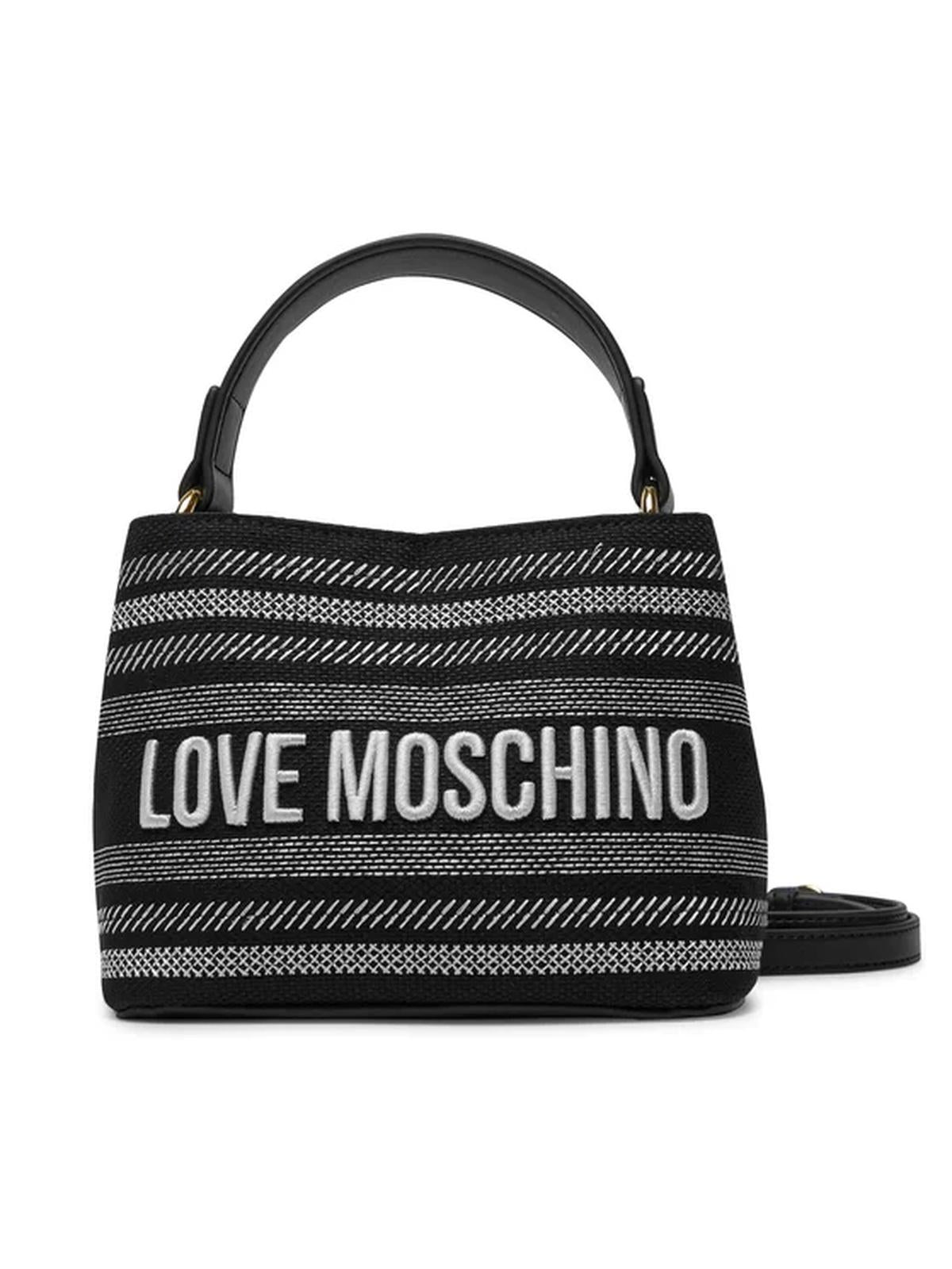 BORSA CANVAS NERO+PU NERO 