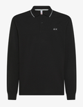 SUN68 POLO SMALL STRIPES ON COLLAR  L/S