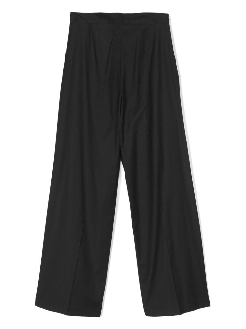 PANTA PALAZZO IN FRESCO LANA CON RICAMO NERO EFPA228 0 ML002/N000 ELISABETTA FRANCHI La Mia Bambina