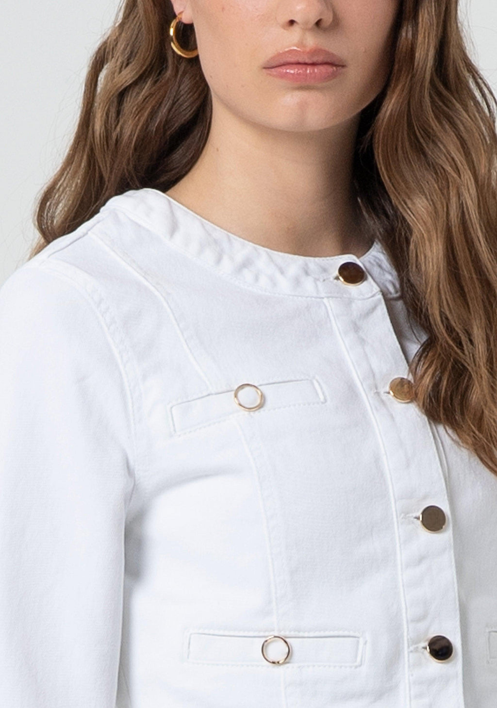 BULL DENIM CHANEL JACKET WHITE FR25SJ4004W61501/278 FRACOMINA