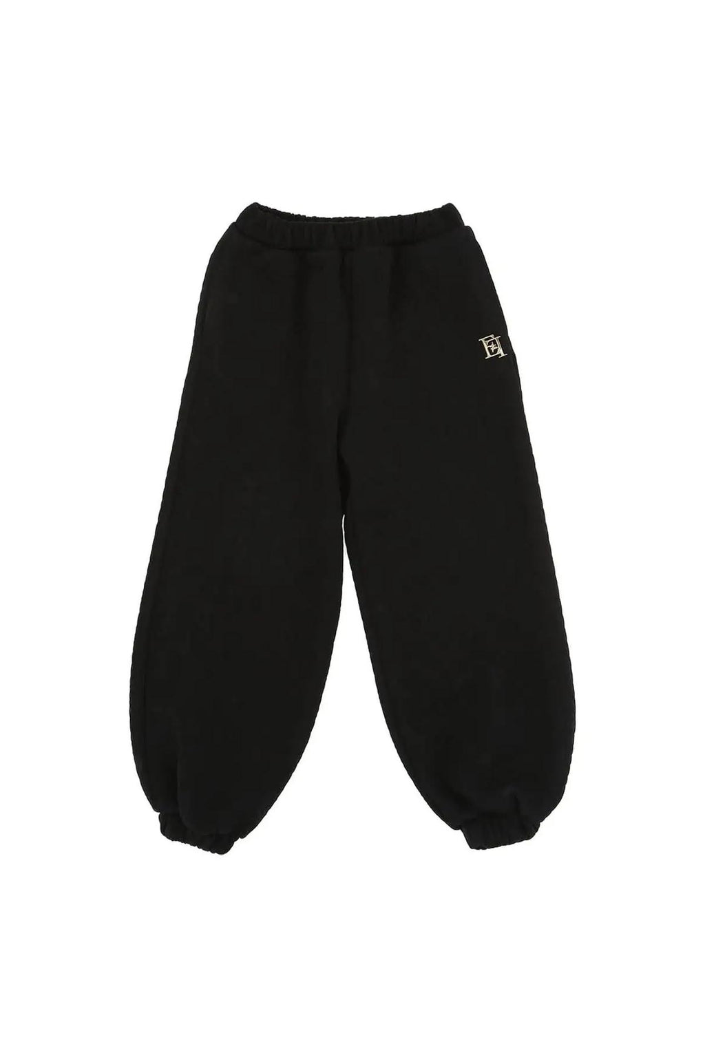 JOGGERS IN FELPA EMBOSSED CON PLACCA EF NERO 