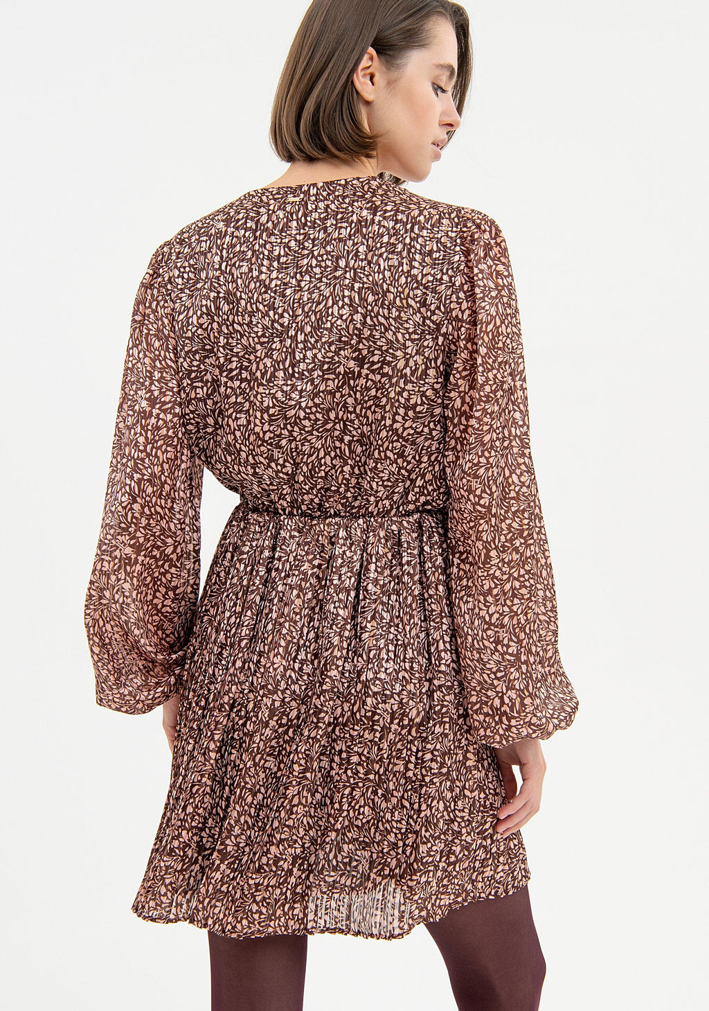 SHORT DRESS PRINT BROWNPOWDER 