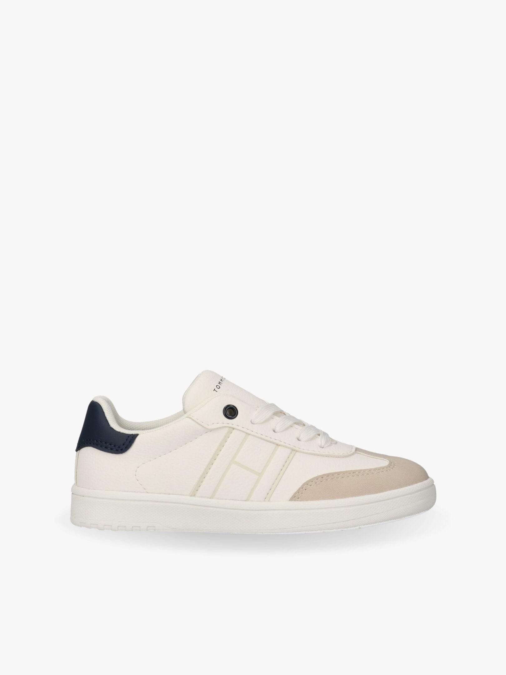 SNEAKER BASSA ALLACCIATA BEIGE/BIANCO/BLU 