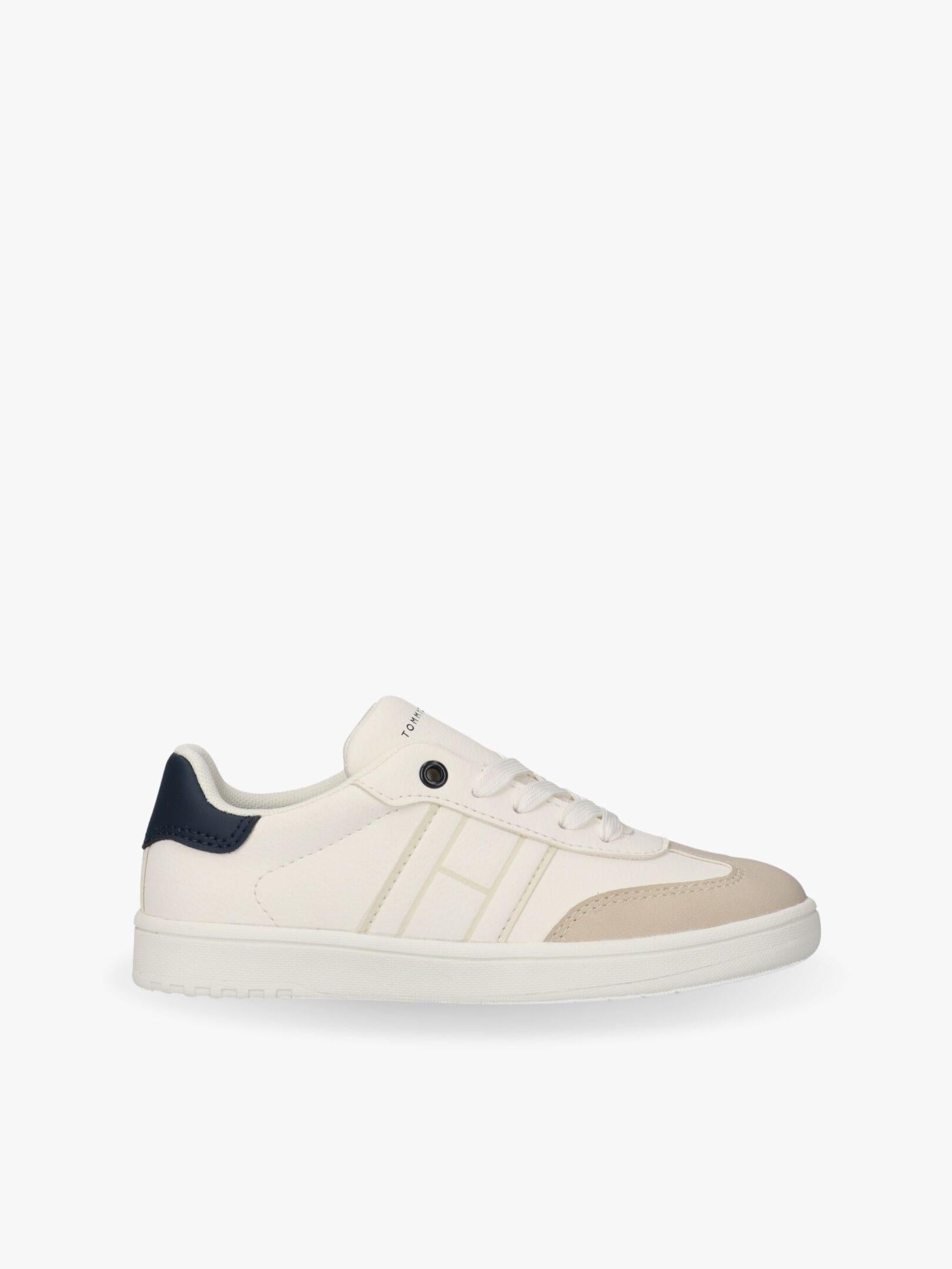 SNEAKER BASSA ALLACCIATA BEIGE/BIANCO/BLU 