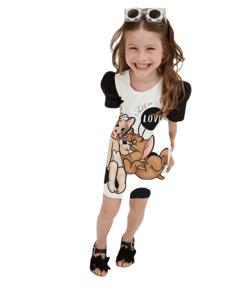 ABITO A TRAPEZIO CREPE MA 11A918 1306/9950 MONNALISA