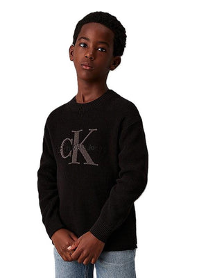 CALVIN KLEIN JEANS TOWELLING CK STITCH SWEATER