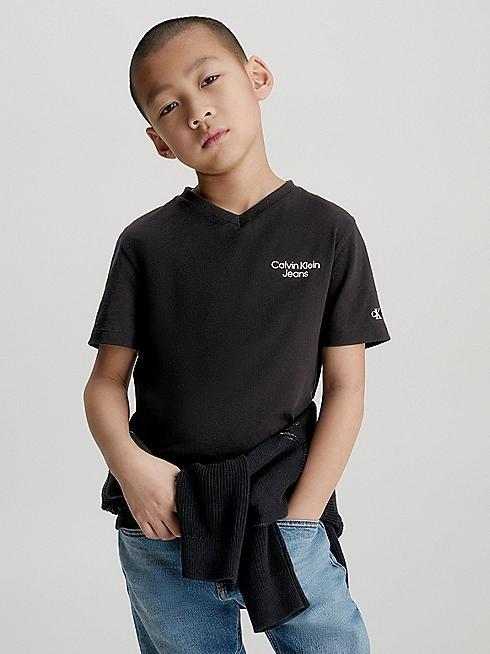 CKJ STACK LOGO V-NECK T-SHIRT 