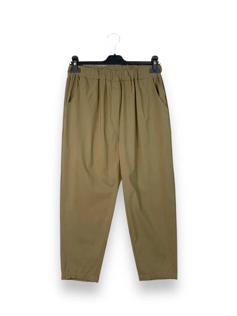 Pantalone a sigaretta con elastico in vita in bengalina 