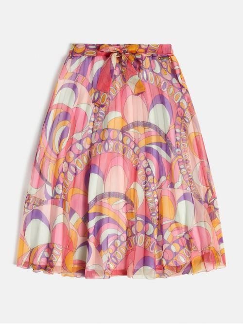 PLEATED CHIFFON MIDI SKIRT J3GD01WA2T0/P30P GUESS
