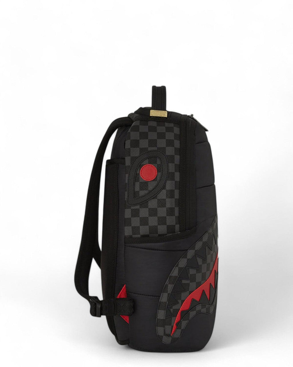 BLACK PUFFER GREY CHECK U BACKPACK 