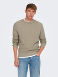 ONLY&SONS ONSTONY RLX 12 LS WAFFLE CREW KNIT NOOS